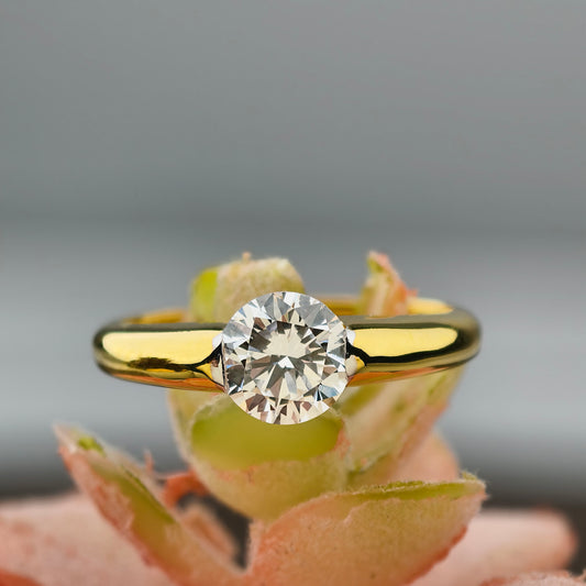 Round Modern Perfect Lab Grown Diamond Engagement Ring
