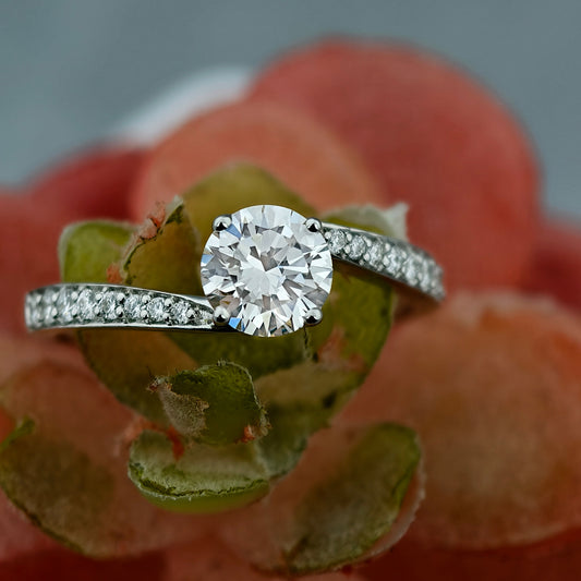Round Stunning Delicate Lab Grown Diamond Engagement Ring