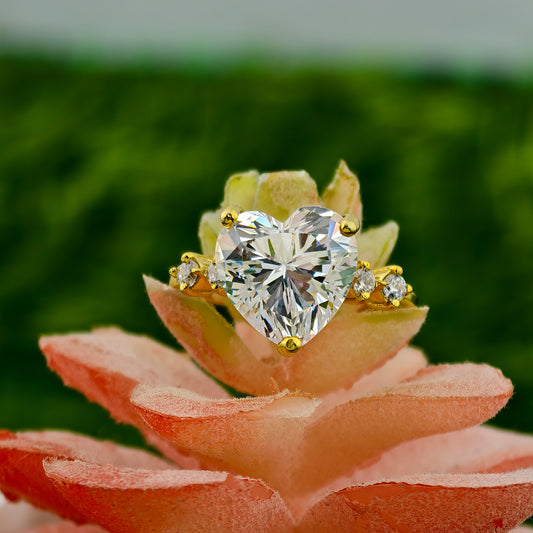 Heart & Round Real Lab Grown Diamond Engagement Ring