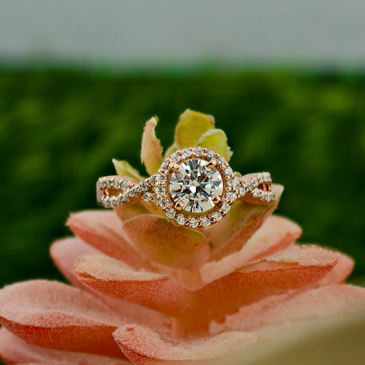 Round Modern Lab Grown Diamond Engagement Ring