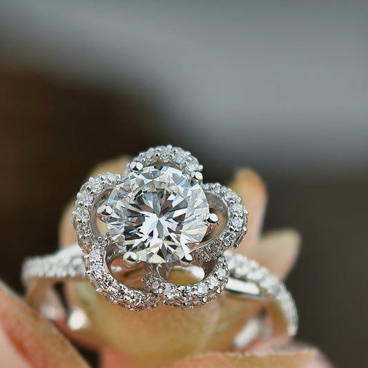 Round Perfect Real Lab Grown Diamond Engagement Ring