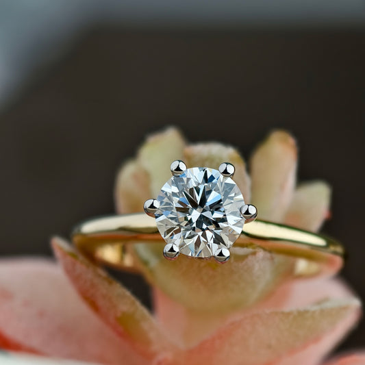 Round Delicate Lab Grown Diamond Engagement Ring