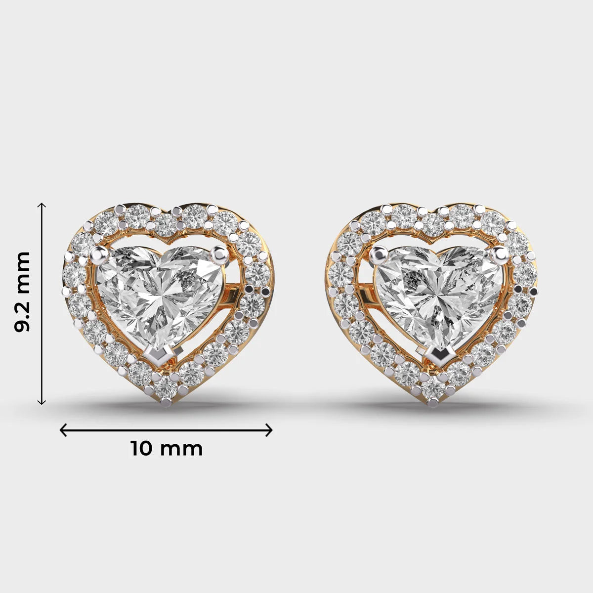 Heart Cut Halo Stud Earrings Heart Cut Halo Stud Earrings