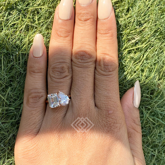 Lab Grown Diamond Two Stone Engagement Ring.