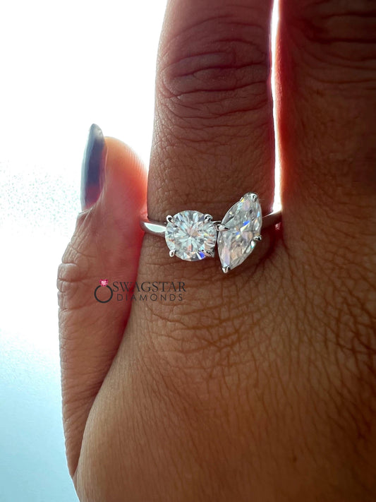 Toi Et Moi Marquise And Round Cut Ring