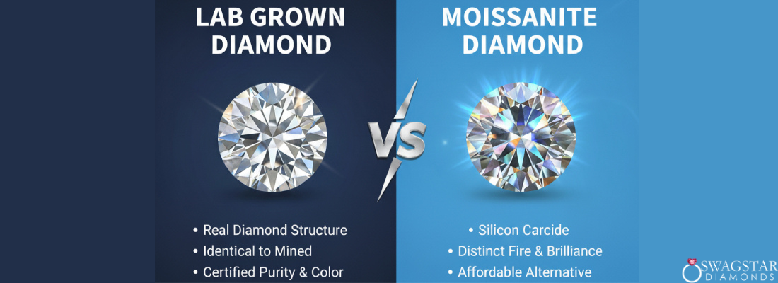 Lab Grown Diamond vs Moissanite: What's the Difference?
