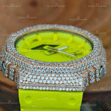 Neon Silicon Strap Bezel Dial D color Moissanite Watch For Men