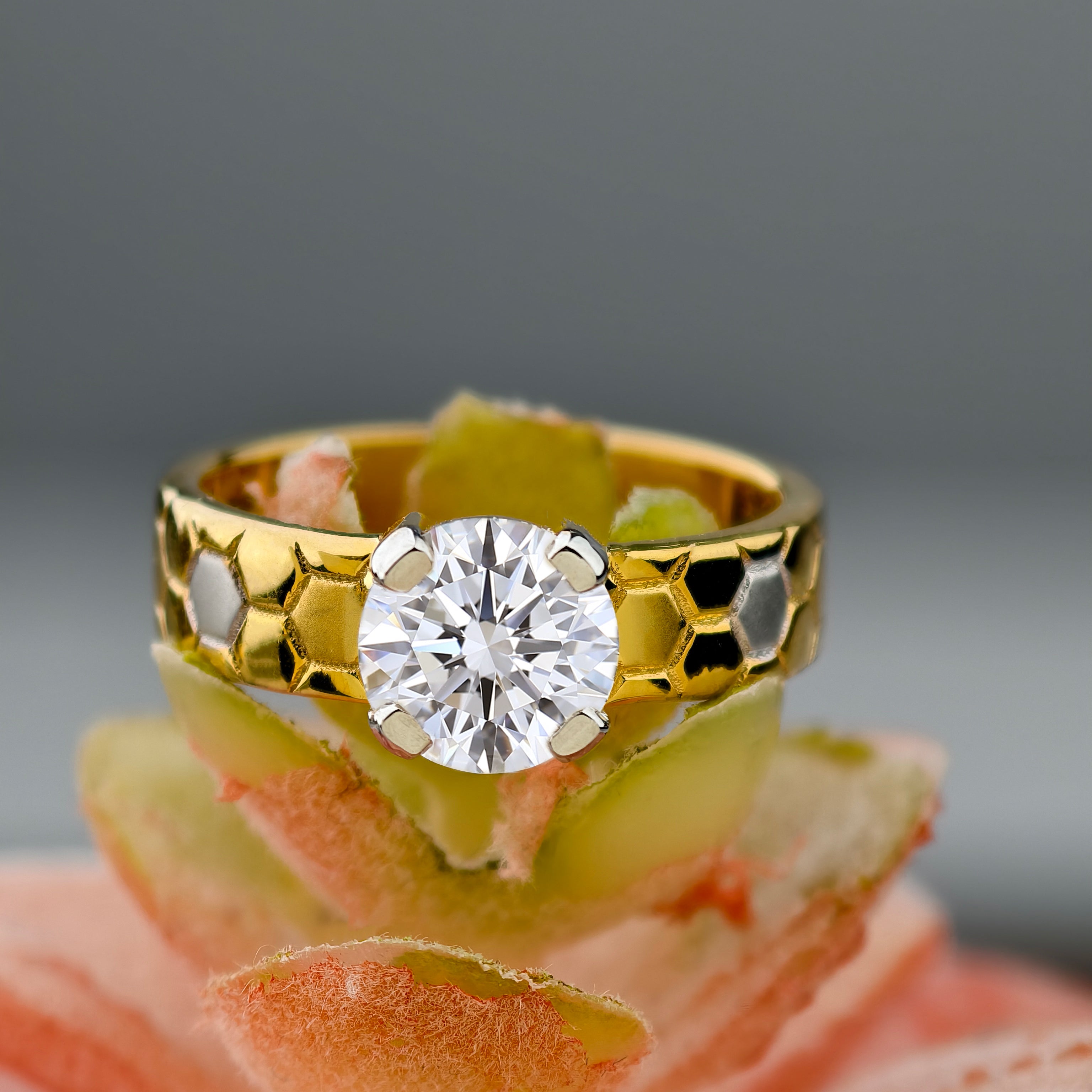 Round Stunning Perfect Lab Grown Diamond Engagement Ring