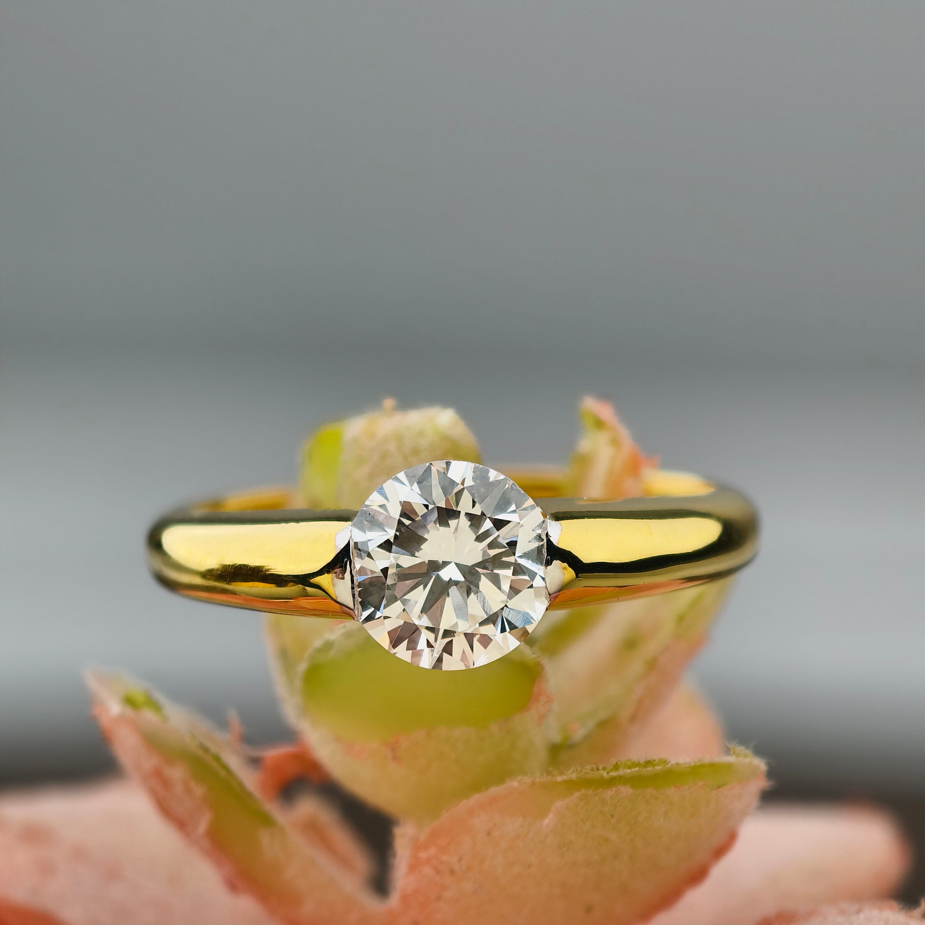 Round Modern Perfect Lab Grown Diamond Engagement Ring