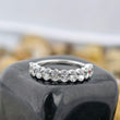 1.65 Oval Lab Grown Diamond Engagement Band, 1.65 Carat Diamond Band, Half Eternity Stacking Band, 14K White Gold Wedding Band For Bride