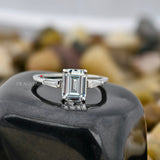 Emerald & Baguette Lab Grown Diamond Engagement Ring