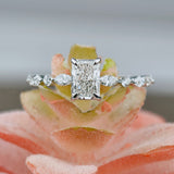 Radiant & Marquise & Round Cut Lab Grown Diamond Engagement Ring