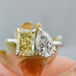 Radiant & Pear Cut Lab Grown Diamond Engagement Ring