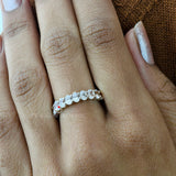 1.65 Oval Cut Lab Grown Diamond Half Eternity Wedding Engagement Ring For Her
