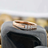 0.59 Carat Round Cut Lab Grown Diamond Minimalist Half Eternity Wedding Band For Her