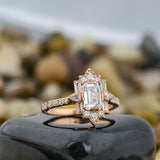 Emerald & Pear & Baguette & Round Lab Grown Diamond Engagement Ring