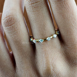 0.45CT Brilliant Round Cut Full Eternity Bubble Band For Her In 14K Yellow Gold