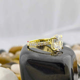 3 Carat Oval Cut Lab Diamond Ring Pave Solitaire Hidden Halo Engagement Ring For Her