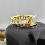 2 Carat Emerald Cut Lab Grown Diamond Full Eternity Band For Wedding & Engagement For Her