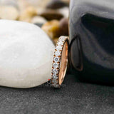 0.59 Carat Round Cut Lab Grown Diamond Minimalist Half Eternity Wedding Band For Her
