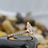 Emerald & Pear & Baguette & Round Lab Grown Diamond Engagement Ring