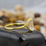 3 Carat Emerald Cut Lab Created Diamond Solitaire Moissanite Engagement Ring For Her