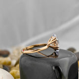 3 Carat Oval Cut Lab Diamond Ring Solitaire Double Prong Engagement Ring For Women In 14K Rose Gold