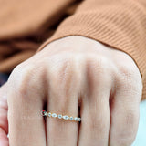 1.35CT Marquise Cut & Round Cut Full Eternity Moissanite Wedding Stackable Band For Her