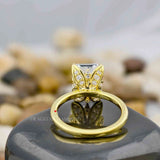 3 Carat Emerald Cut Lab Created Diamond Solitaire Moissanite Engagement Ring For Her
