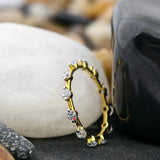 0.45CT Brilliant Round Cut Full Eternity Bubble Band For Her In 14K Yellow Gold