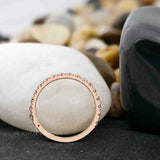0.59 Carat Round Cut Lab Grown Diamond Minimalist Half Eternity Wedding Band For Her
