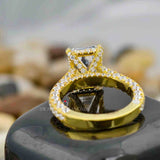 2 Carat Emerald Cut CVD Diamonds Three Side Stone Shank Women Engagement Ring In 14K White Gold