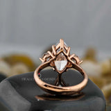 2 Carat Marquise Cut Lab Grown Diamond Side Round Cut Three Stone Women Engagement Ring