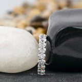 1.65 Oval Cut Lab Grown Diamond Half Eternity Wedding Engagement Ring For Her