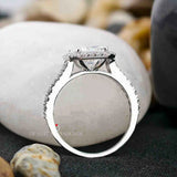 2 Carat Emerald Cut lab Grown Diamond Halo Split Shank Engagement Ring For Her In 14K White Gold