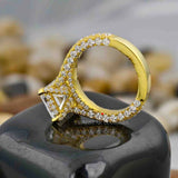 2 Carat Emerald Cut CVD Diamonds Three Side Stone Shank Women Engagement Ring In 14K White Gold