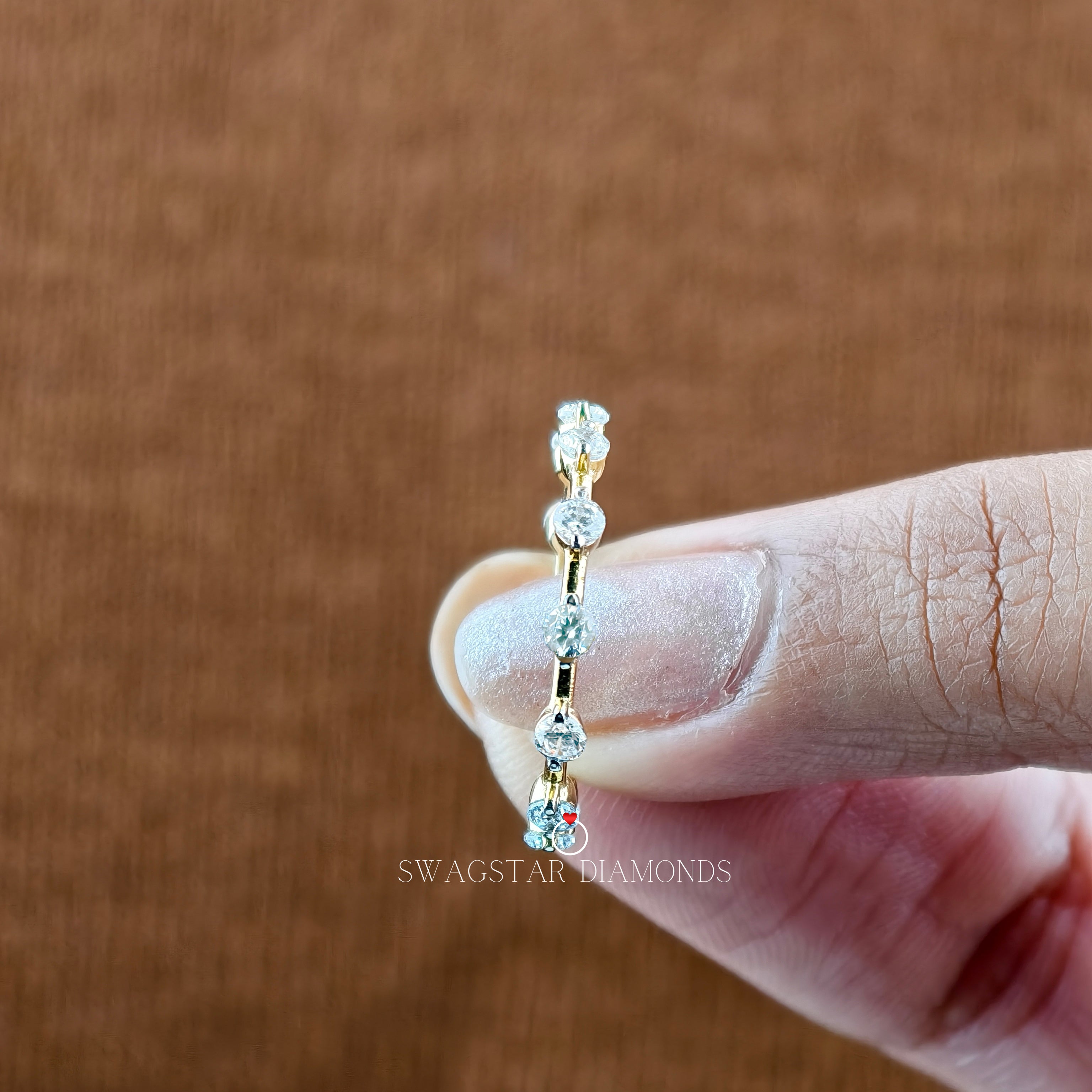 0.45CT Brilliant Round Cut Full Eternity Bubble Band For Her In 14K Yellow Gold