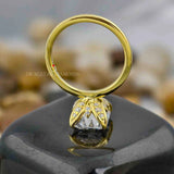 3 Carat Emerald Cut Lab Created Diamond Solitaire Moissanite Engagement Ring For Her