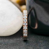 0.59 Carat Round Cut Lab Grown Diamond Minimalist Half Eternity Wedding Band For Her