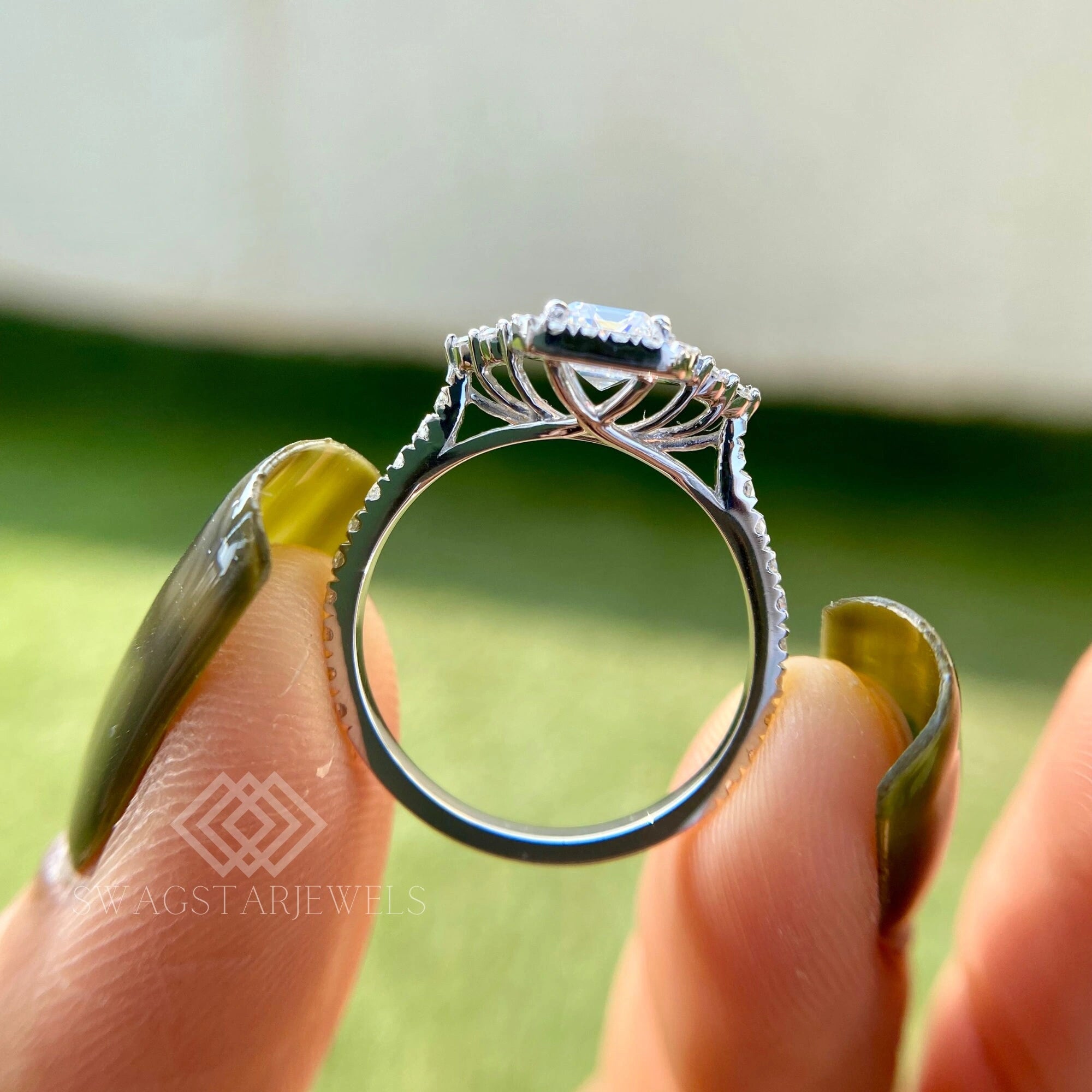 1.5 ct Emerald Cut Lab Grown Diamond Ring