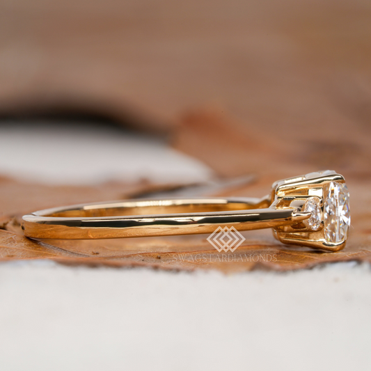 Long cushion cut Ring With Lab-Grown & Natural Diamonds, Jewelry By Leading Manufacturer From Swagstar, Surat. Explore Wedding, Engagement, Eternity Rings, Earring & Studs, Bracelets In 10k, 14k, & 18k Gold Varieties, Including White, Yellow, Rose Gold.