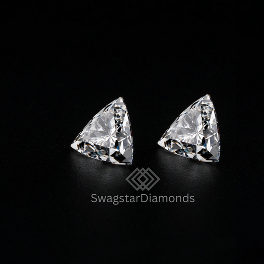 Trillion Shape Diamonds With Lab-Grown & Natural Diamonds, Jewelry By Leading Manufacturer From Swagstar, Surat. Explore Wedding, Engagement, Eternity Rings, Earring & Studs, Bracelets In 10k, 14k, & 18k Gold Varieties, Including White, Yellow, Rose Gold.