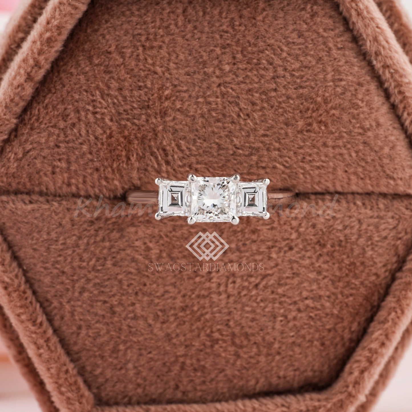 Princess Cut Ring With Lab-Grown & Natural Diamonds, Jewelry By Leading Manufacturer From Swagstar, Surat. Explore Wedding, Engagement, Eternity Rings, Earring & Studs, Bracelets In 10k, 14k, & 18k Gold Varieties, Including White, Yellow, Rose Gold.