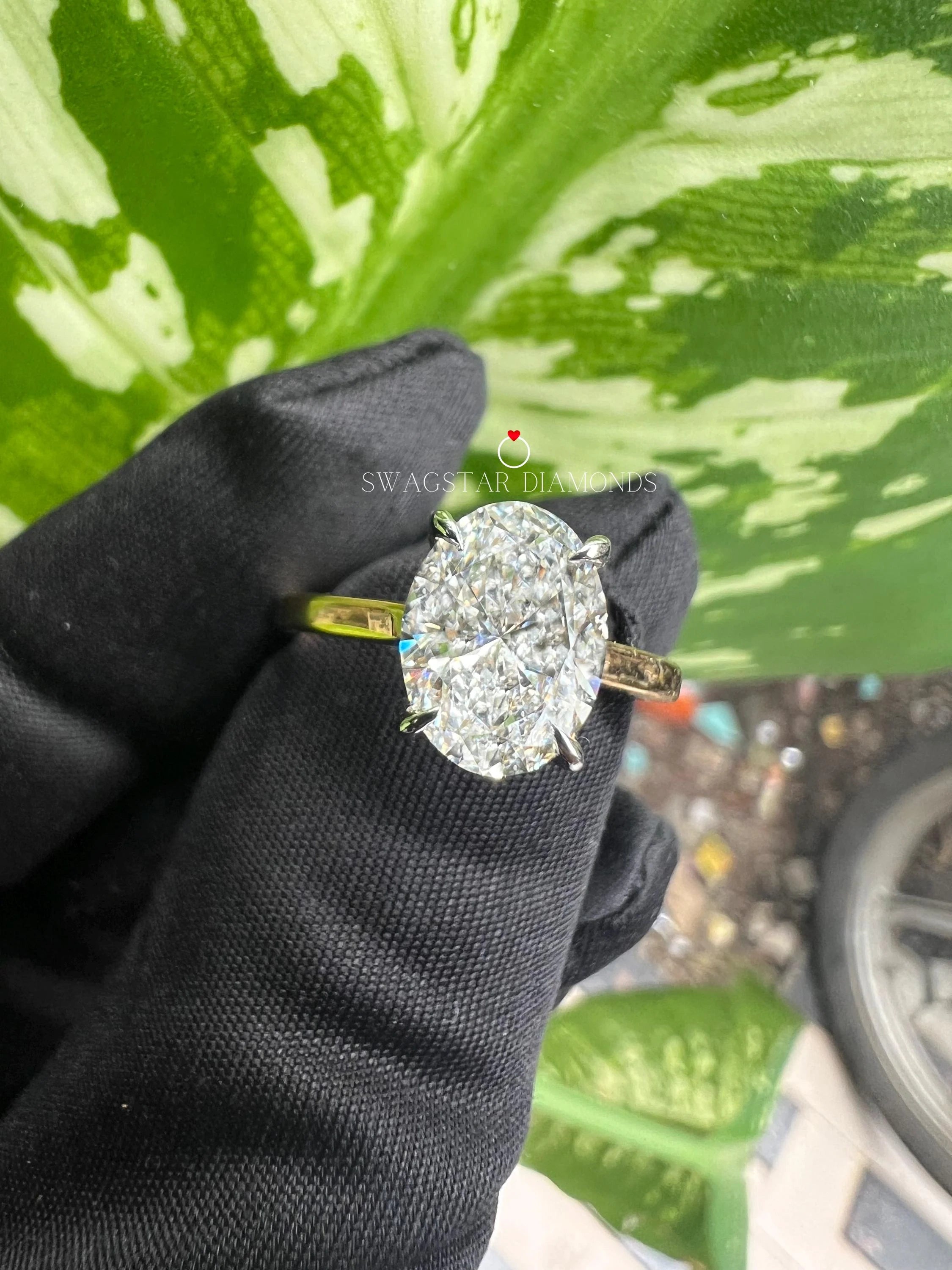 1 to 5 Carat Oval Cut Lab Grown Diamond Engagement Ring