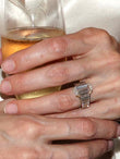 5 CT Emerald Cut & Baguette Lab Grown Diamond Angelina Jolie Engagement Ring