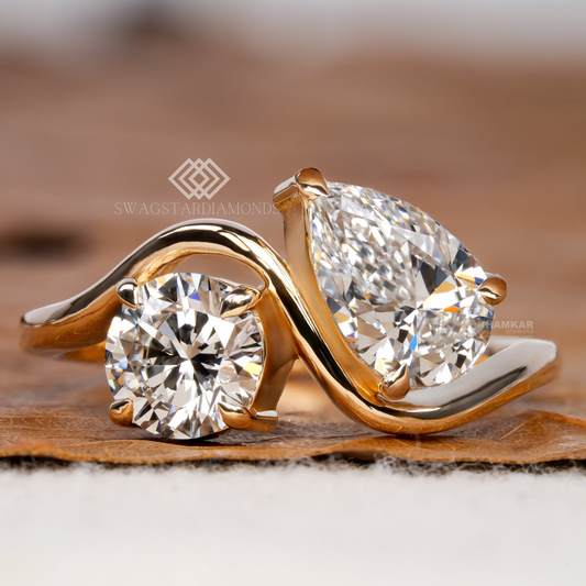 Toi Et Moi Ring With Lab-Grown & Natural Diamonds, Jewelry By Leading Manufacturer From Swagstar, Surat. Explore Wedding, Engagement, Eternity Rings, Earring & Studs, Bracelets In 10k, 14k, & 18k Gold Varieties, Including White, Yellow, Rose Gold.