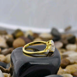 2 Carat Oval Cut Lab Diamond Ring Cluster Engagement Ring For Her In 14K Yellow Gold
