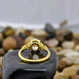 2 Carat Oval Cut Lab Diamond Ring Cluster Engagement Ring For Her In 14K Yellow Gold