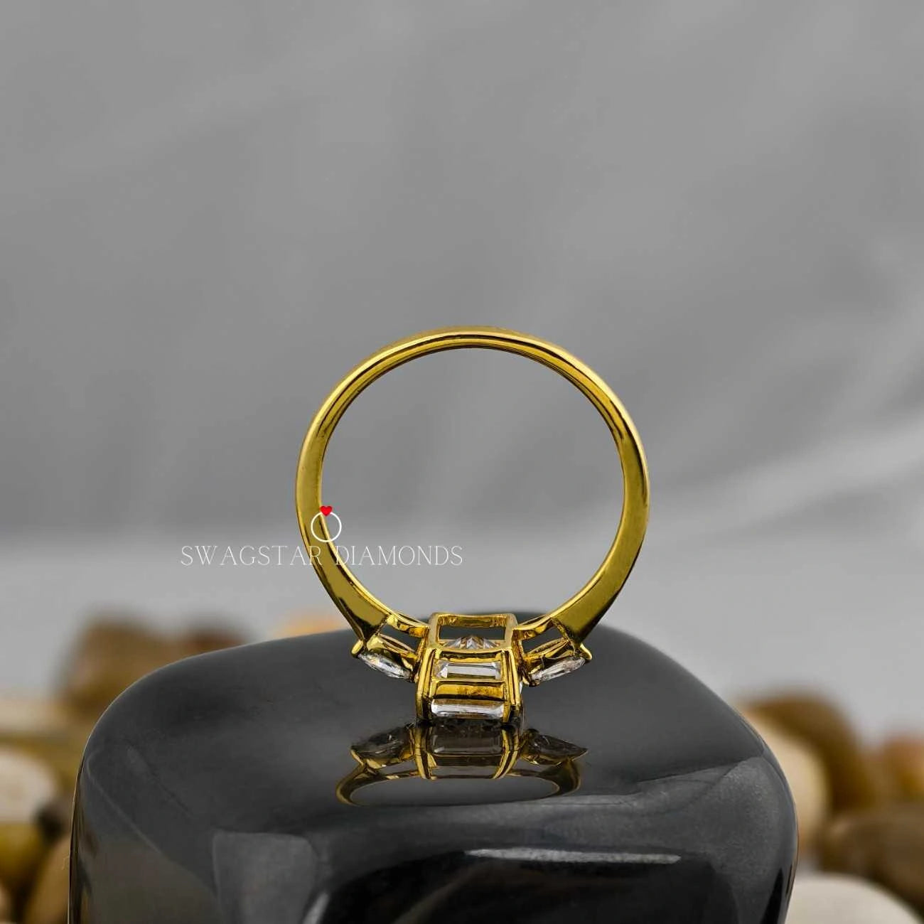 2CT Emerald Cut Engagement Ring