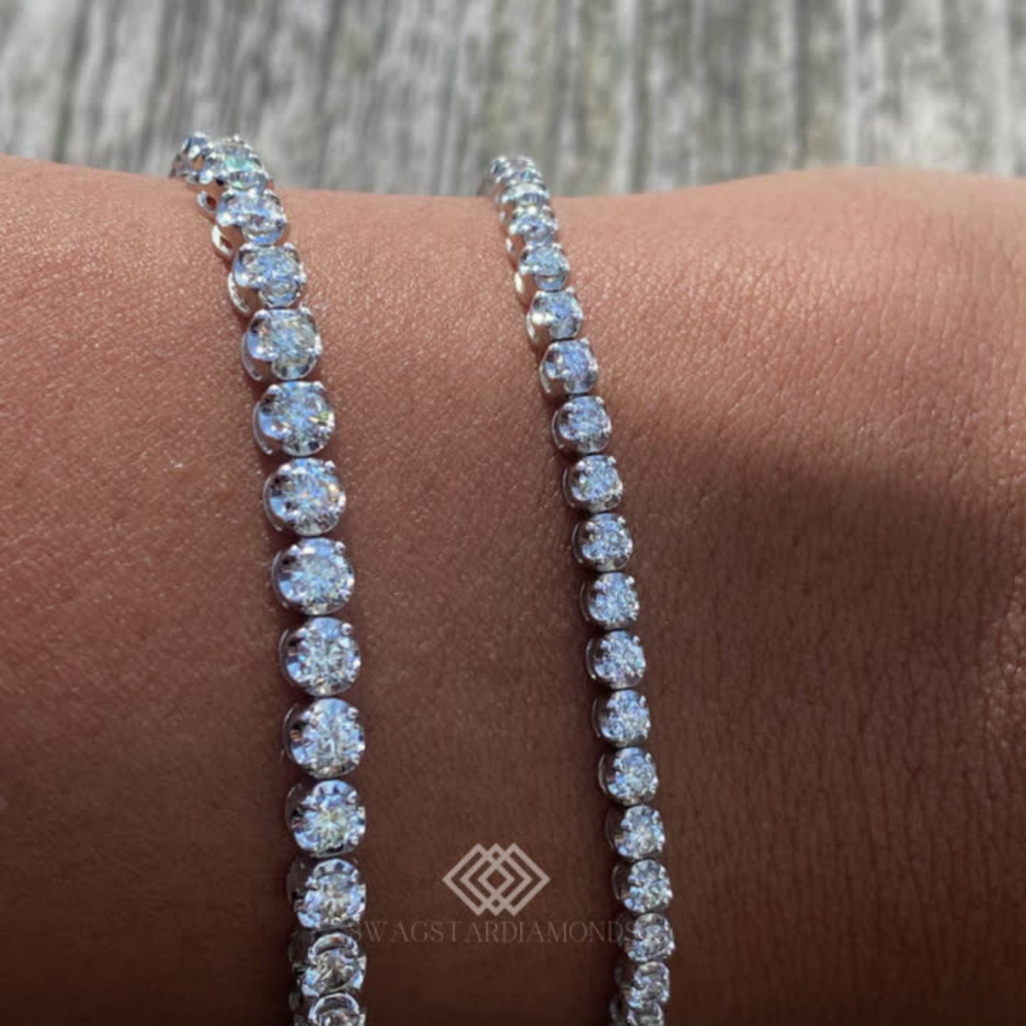 Dual Diamond Bracelet With Lab-Grown & Natural Diamonds, Jewelry By Leading Manufacturer From Swagstar, Surat. Explore Wedding, Engagement, Eternity Rings,  Earring & Studs, Bracelets In 10k, 14k, & 18k Gold Varieties, Including White, Yellow, Rose Gold.